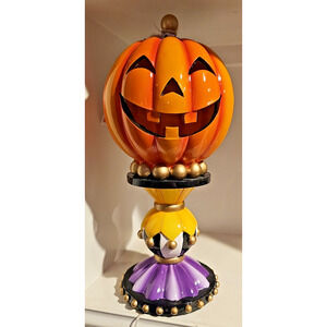 Candy Corn Lane Light Up Jack-O Lantern On Pedestal